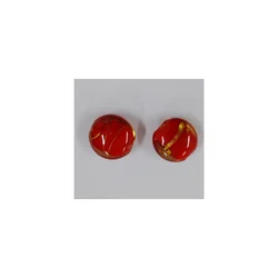 Disk 20 mm crvena sa zlatnom sarom – Lampwork perle