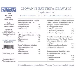 GERVASIO:SONATE A MANDOLINO E BASSO