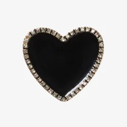 Crocs BLACK HEART WITH GOLD OUTLINE
