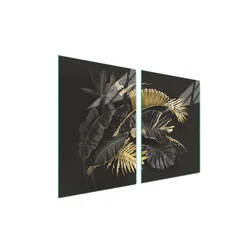 shumee Steklena zaščitna plošča za štedilnik 2x45x52 Leaf