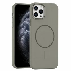 Rigid Silicone MagSafe maska za iPhone 11 Pro Max - siva