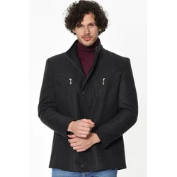 K7126 DEWBERRY MENS COAT-DIAGONAL ANTHRACITE-2