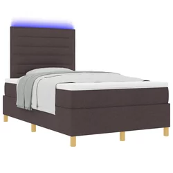 vidaXL vidaXL postelja s pomlajevalcem in LED temno rjava 120x190 cm tkanina, (22156545)
