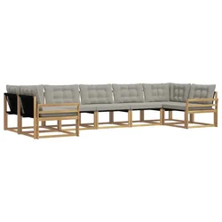 Set vanjskih sofa s jastukom 7 pcs Bijela i svjetlosiva