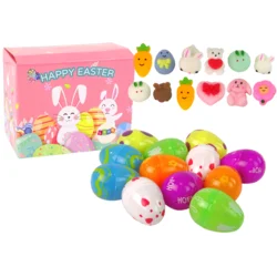 slomart LEAN TOYS velikonočni set squishy igračk (pisanke, zajček) - 12 kosov