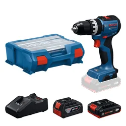 Bosch Akumulatorska vibraciona bušilica/odvrtač GSB18V-52, 1x GBA 18V 2.0Ah + 1x GBA 18V 4.0Ah + GAL 18V-20 + 82-delni set pribora + L kofer, 06019S0127