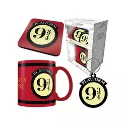 Gift Set Pyramid - Harry Potter - Colourful Crest Platform 9 3/4 - Šolja, Podmetač i Privezak