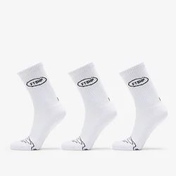 Nogavice Footshop Basic Crew Socks 3-Pack White 43-46