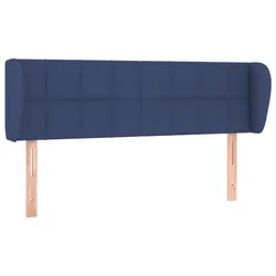 Vidaxl Vzglavje z ušesi modro 147x23x78/88 cm blago