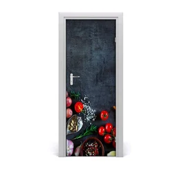 tulup.si Samolepilni tapete na vratih Zelenjava in začimbe 75x205 cm