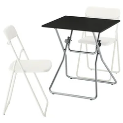 GUNDE / VIHALS Sto i 2 sklopive stolice, preklopno crna/bela, 67x67 cm