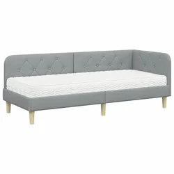 Vidaxl Kotna postelja Svetlo siva 80 x 200 cm blago