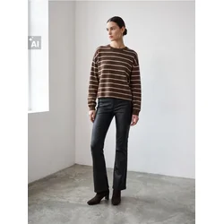 Sinsay - Pletena bluza na prugice - braon