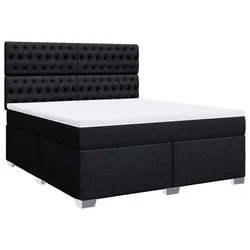 Vidaxl Box spring postelja z vzmetnico črna 180x200 cm blago
