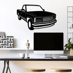 Wallity Zidna dekoracija GMC Sierra 1990, 60 x 39 cm, Crna