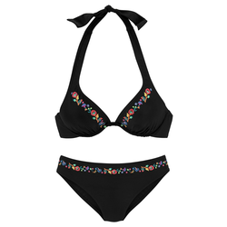 BUFFALO Bikini Flori, črna