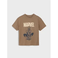 Sinsay - Pamučna oversize majica s printom Spider-Man - kafa
