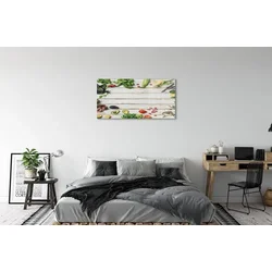 tulup.si Slika na steklu Špinača avokado corn 125x50 cm 4 obešalnika