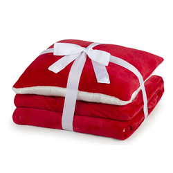 Vitapur prekrivač i jastuk Beatrice solid, 200x200+40x40cm  - Crvena