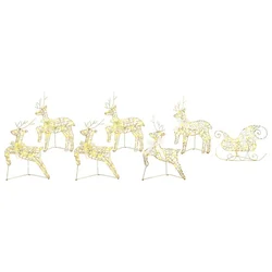 LED Riječni jeleni s 40 LED svjetlima 7 pcs Zlatno PET