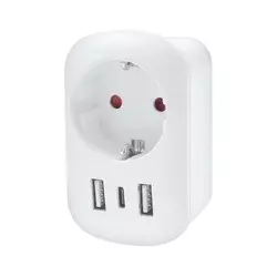 Solight PA03UK - Putni adapter za UK 230V 2x USB-A + 1x USB-C