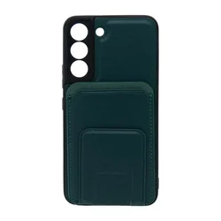 Maska za telefon LEATHER MAGSAFE WALLET za Samsung S22, Zelena