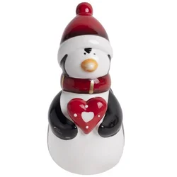 Viter novogodišnja figura sneško i pingvin sa srcem h13cm ( 181184_1 )