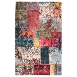 Vidaxl Pralna preproga Patchwork 160x230 cm večbarvna