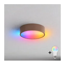 Brilagi - LED RGBW plafonska svetiljka CLARE 1xE27/12W/230V, prečnika 20 cm, braon
