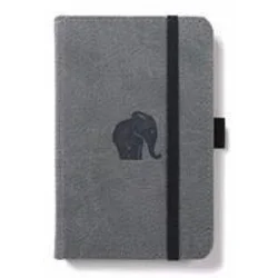 Dingbats A6 Pocket Wildlife Grey Elephant Notebook - Graphed