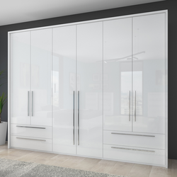 JELA PLAKAR P64A-2/PN - kolekcija Piano - Kristalno bela/Kristalno Bela HG Lak - 277x226x60 cm