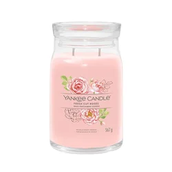 Yankee Candle Fresh Cut Roses dišeča sveča Signature 567 g