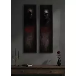 Wallity Dekorativne uramljene slike na platnu, 25x100cm, 2 komada, Šarene