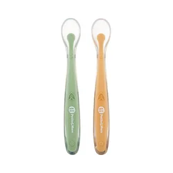 PETITE&MARS Silikonske žlice s kutijicom 2 kom, 6 mj+, Take&Match, Pea - Ochre