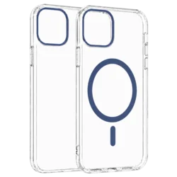 Transparent Color Ring MagSafe maska za iPhone 16 Pro Max – Plava