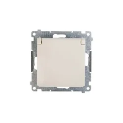 Simon 54 Enojna vtičnica z/brez 16A IP44 krem DGZ1BUZ.01/41