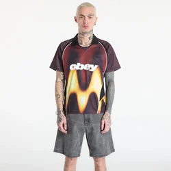 Dres OBEY Blurred Soccer Jersey Burnt Red XL