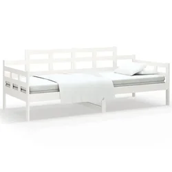 Dnevni ležaj bijeli od masivne borovine 90 x 200 cm