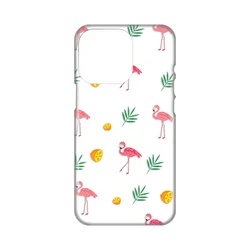 Silikonska maska za iPhone 14 Pro 6.1 Flamingos Print Skin bela
