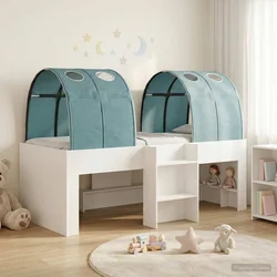 Krevet s Tunnels 4 pcs Bijela i svjetloplava Konstruirano drvo