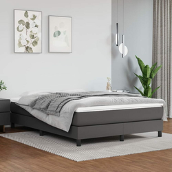 Okvir za krevet s oprugom sivi 140x200 cm od umjetne kože
