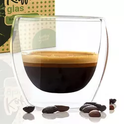 Bambuswald Kozarec za kavo, 100 ml, termo-kozarec, ročna izdelava, bor-silikatno steklo (BW-10272-001)