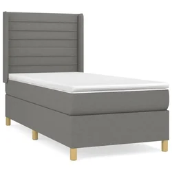 Vidaxl Box spring postelja z vzmetnico temno siva 80x200 cm blago