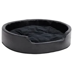 Krevet za pse crni 79 x 70 x 19 cm od pliša i umjetne kože