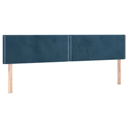 Vidaxl Posteljno vzglavje temno modra 200x5x78/88 cm žametna