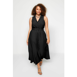 Trendyol Curve Black Belted Woven Shirt Dress