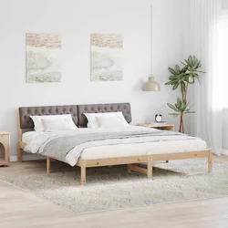 vidaXL Kovinska posteljna konstrukcija Rjava in taupe 180 x 200 cm