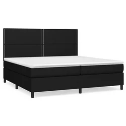 Vidaxl Box spring postelja z vzmetnico črn 200x200 cm blago