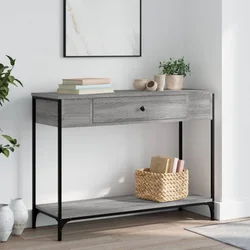 Konzolni stol siva boja hrasta 100x34,5x75 cm konstruirano drvo
