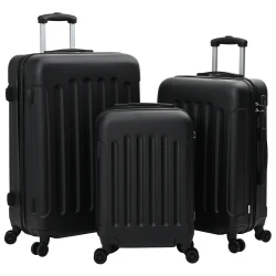 Kofer s zaključavanjem 3 pcs Crna 50 x 31 x 78 cm ABS plastika